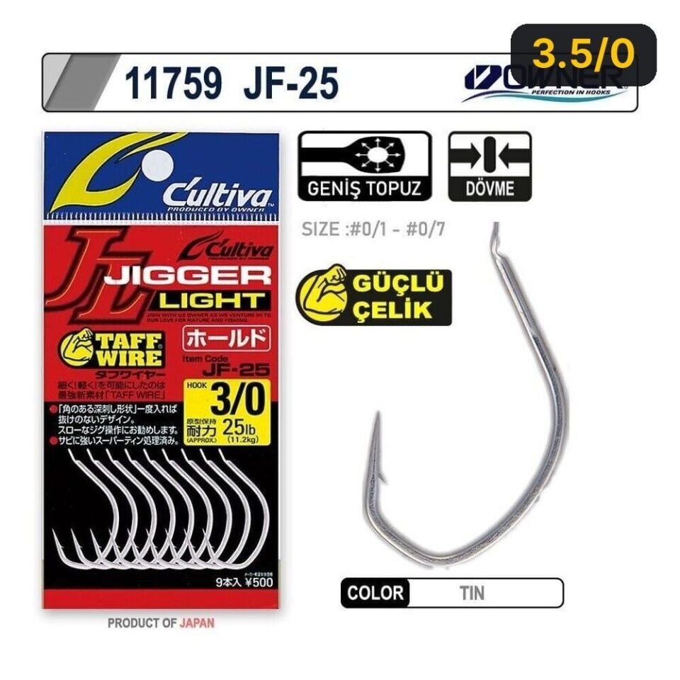 Cultiva 11759 Jigger Light Hold Jig İğnesi 3.5/0