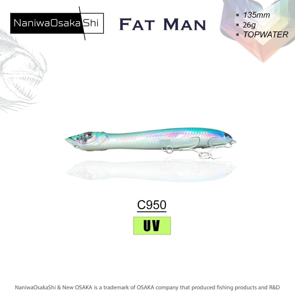 NaniwaOsakaShi Fat Man 135mm 26gr Topwater Sahte Balık