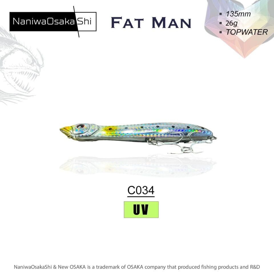 NaniwaOsakaShi Fat Man 135mm 26gr Topwater Sahte Balık