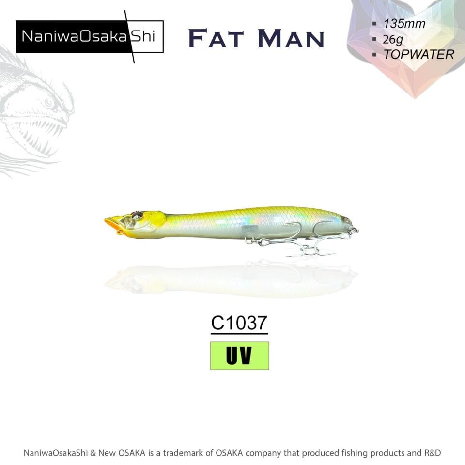 NaniwaOsakaShi Fat Man 135mm 26gr Topwater Sahte Balık