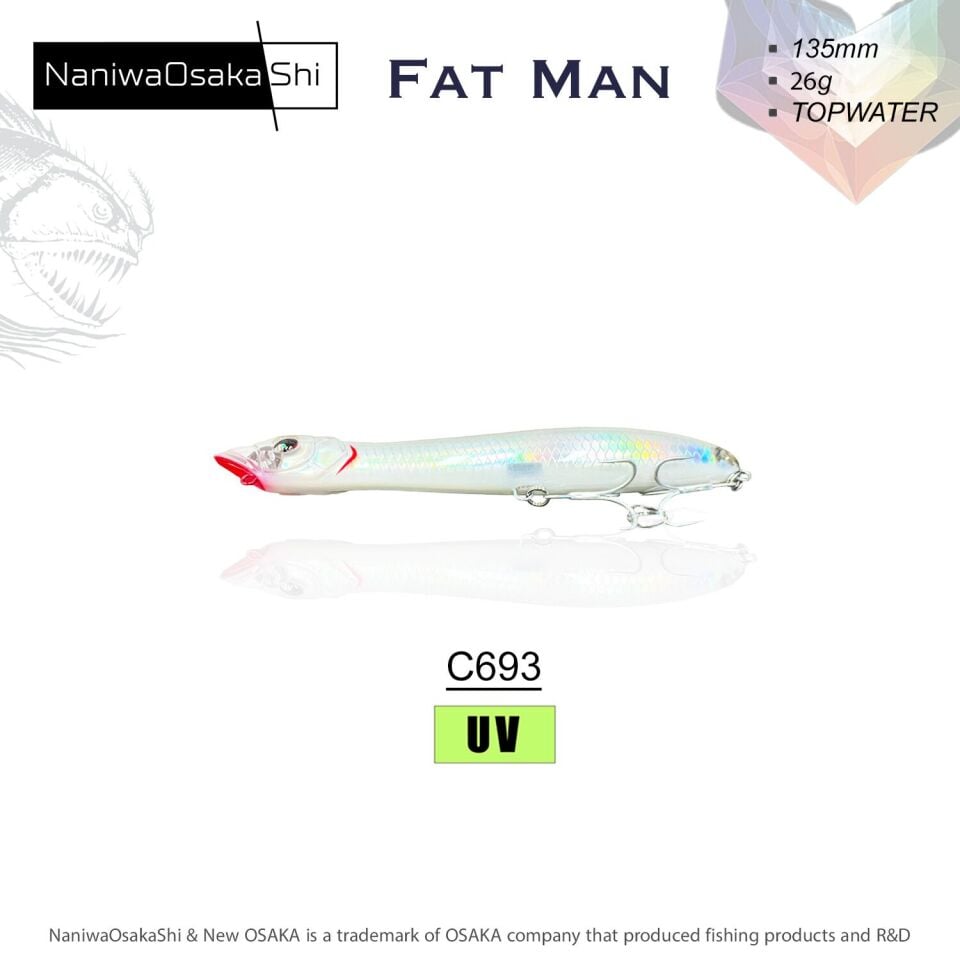 NaniwaOsakaShi Fat Man 135mm 26gr Topwater Sahte Balık