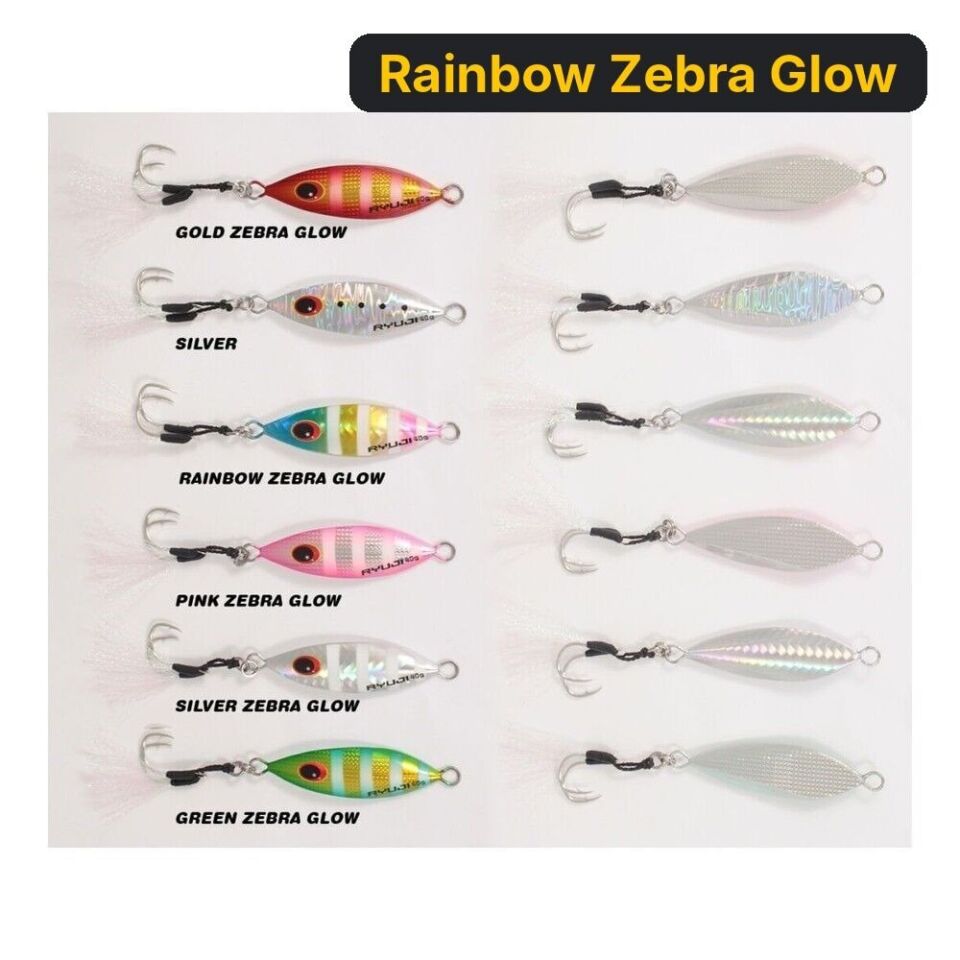Ryuji Slow King Jig 40Gr Metal Yem Rainbow Zebra Glow