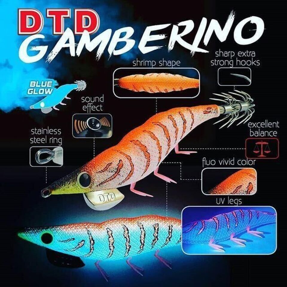 DTD Gamberino Blue Glow Natural Slow Sinking 14.3 gr 90 mm Kalamar Zokası