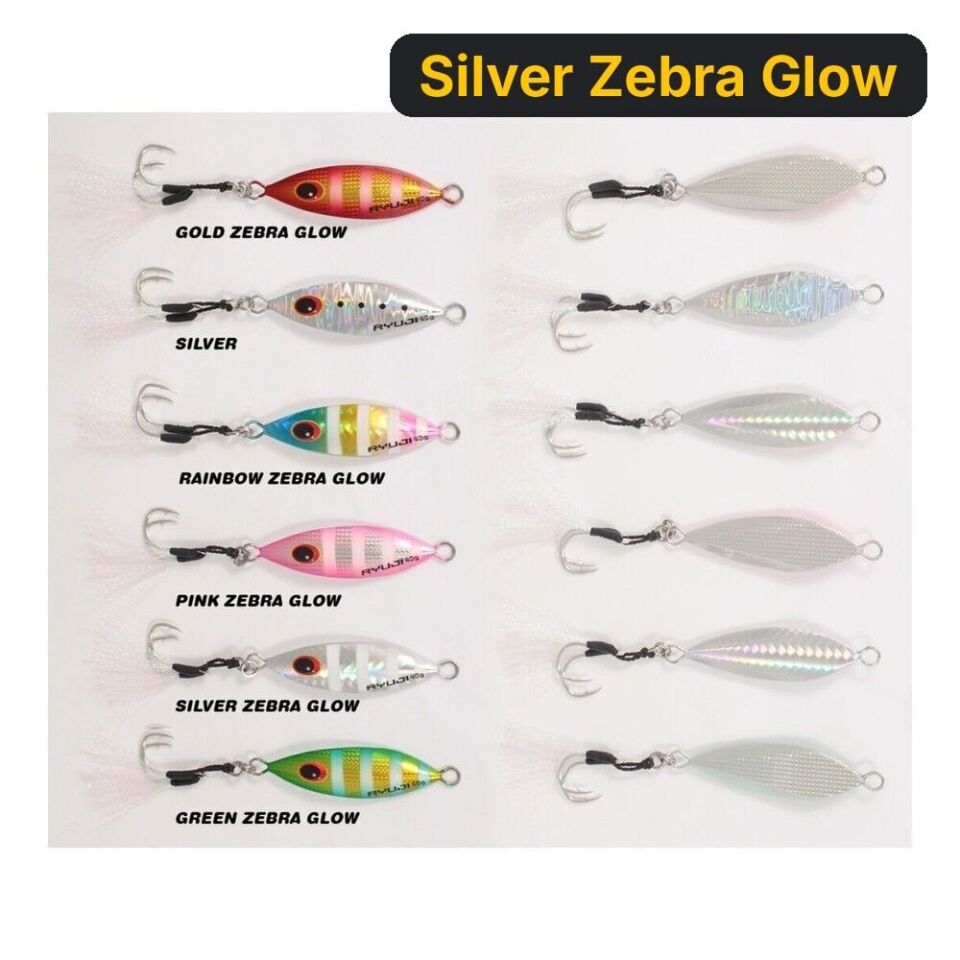 Ryuji Slow King Jig 40Gr Metal Yem Silver Zebra Glow