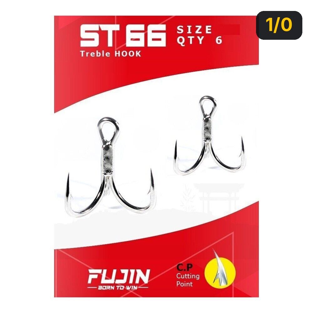 Fujin ST66 Üçlü Maket Balık İğnesi Nickel 1/0
