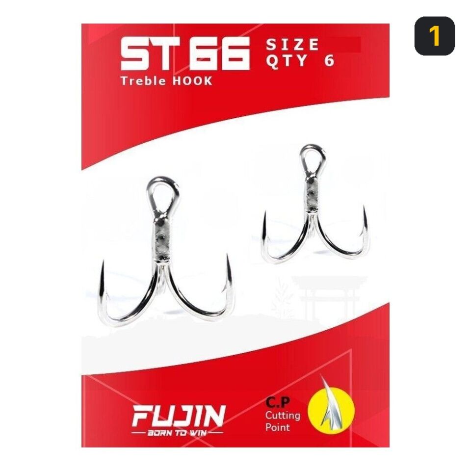 Fujin ST66 Üçlü Maket Balık İğnesi Nickel 1