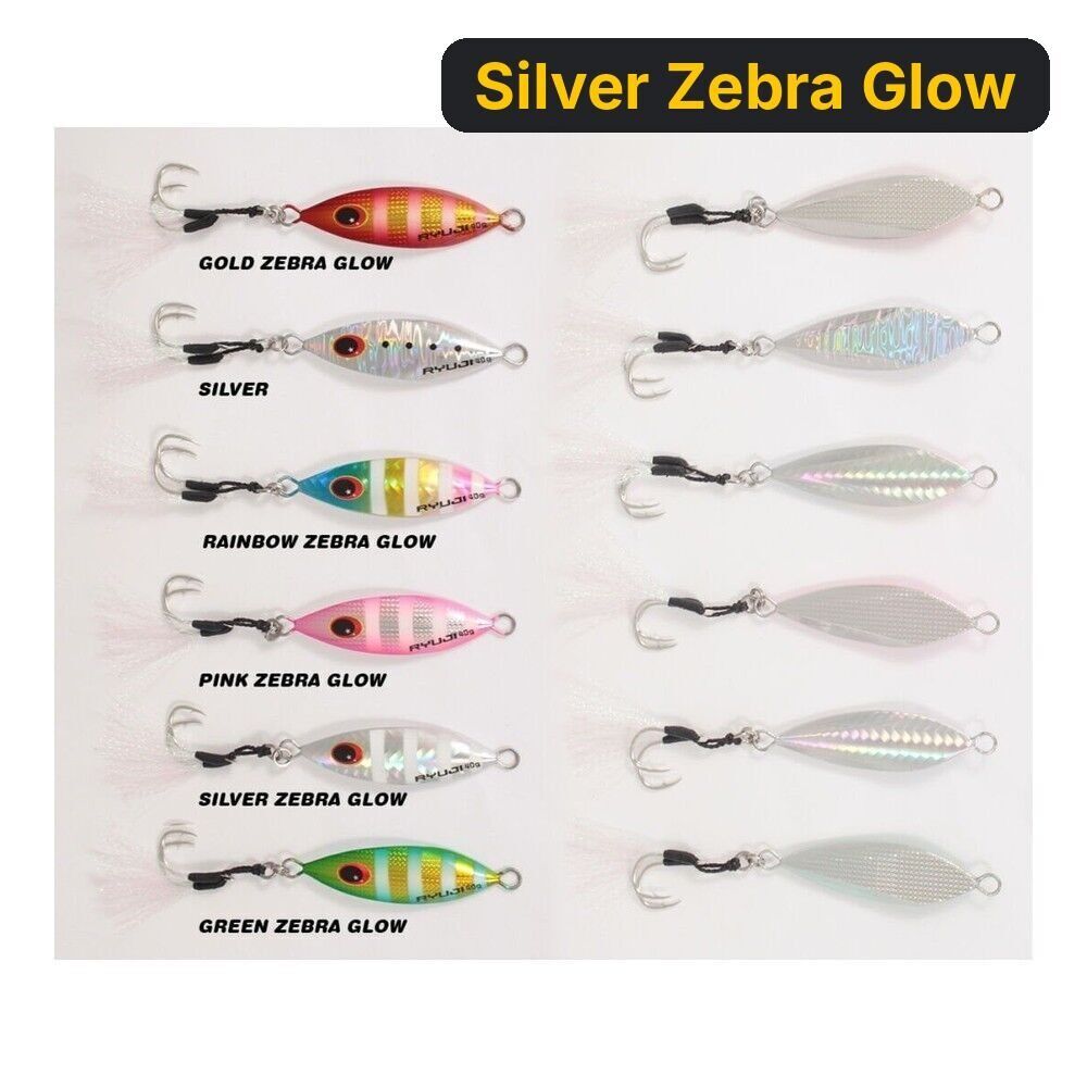 Ryuji Slow King Jig 60Gr Metal Yem Silver Zebra Glow