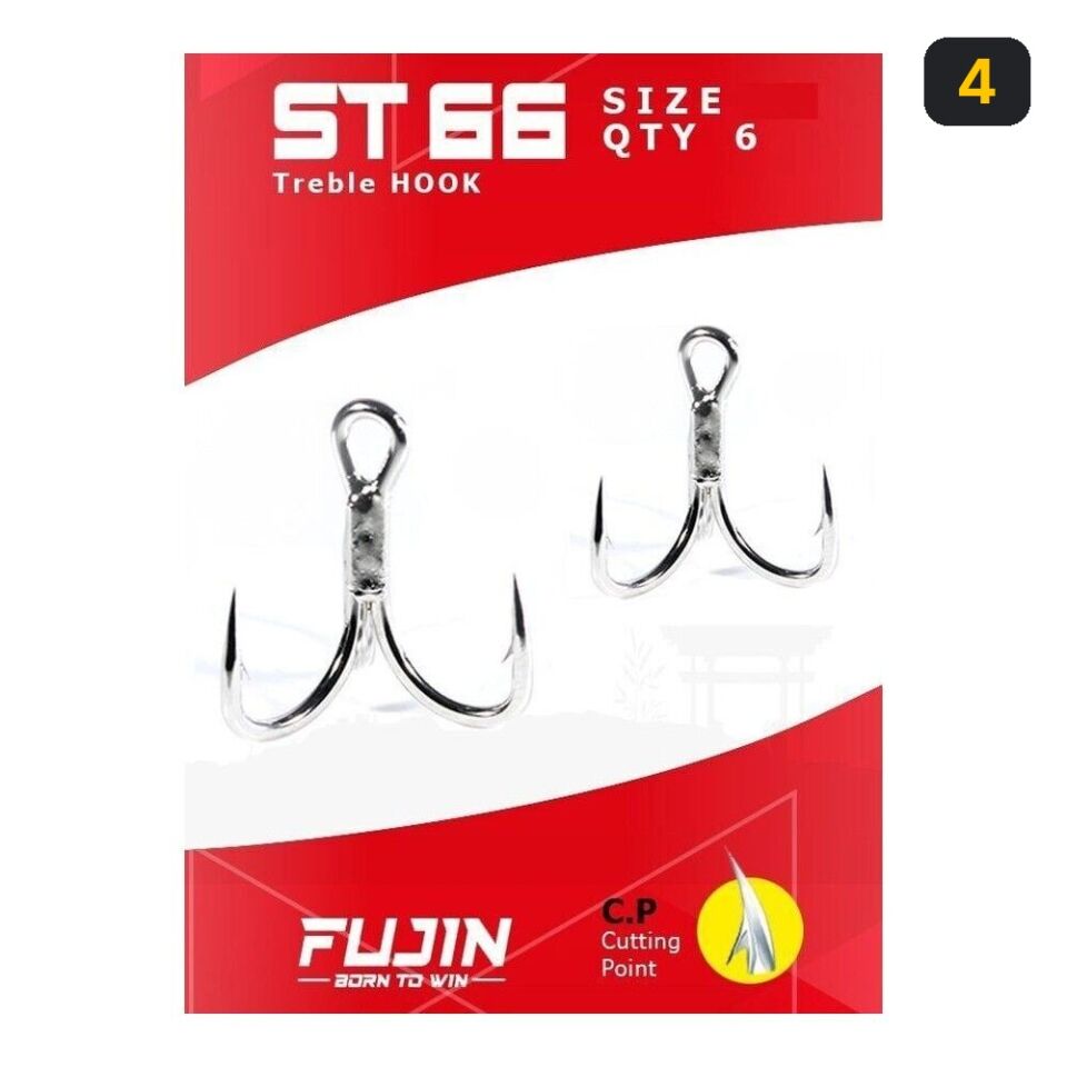 Fujin ST66 Üçlü Maket Balık İğnesi Nickel 4