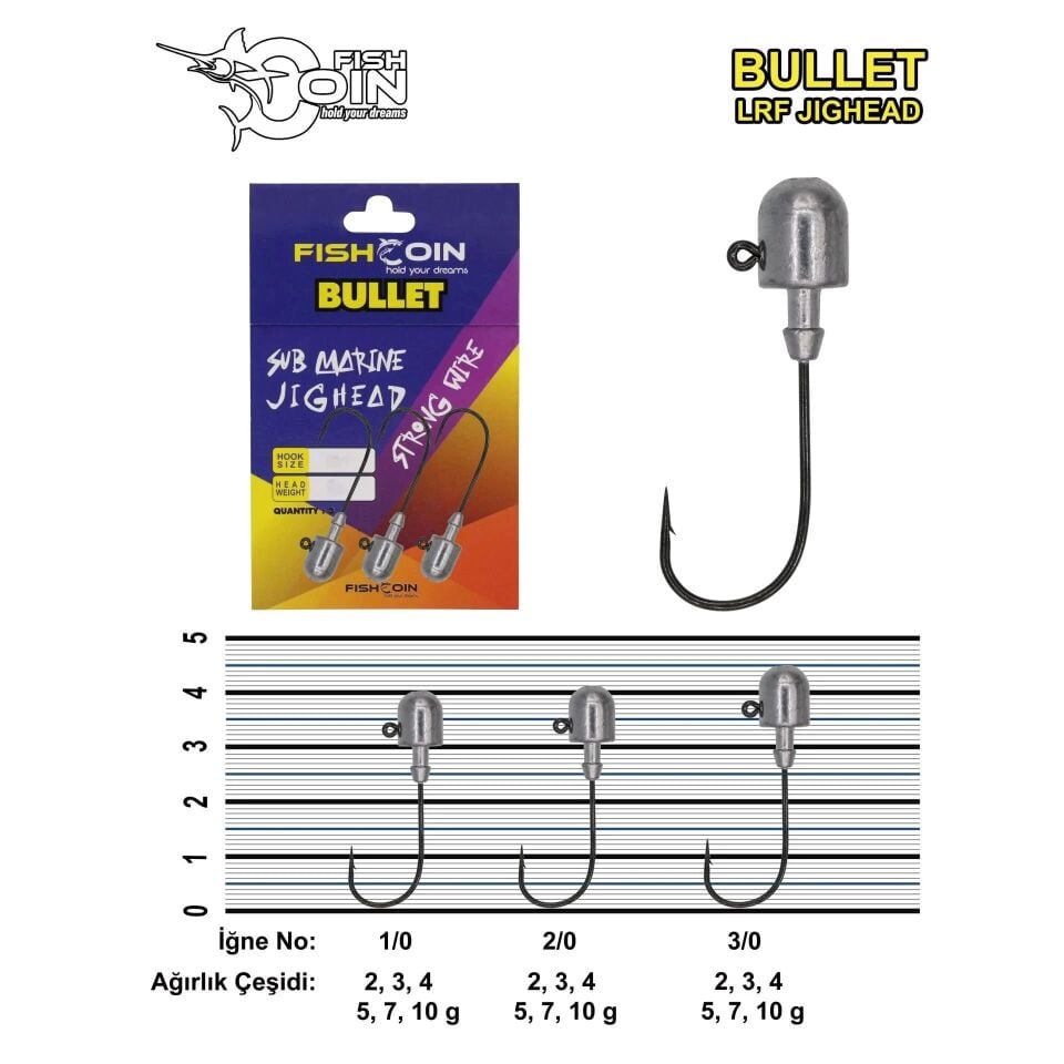 Fishcoin Bullet Jighead İğne