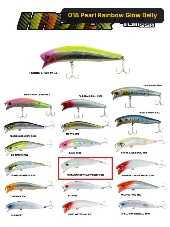 Fujin Hacker 90mm 13.7gr SSR Floating Maket Balık 018 Pearl Rainbow Glow Belly