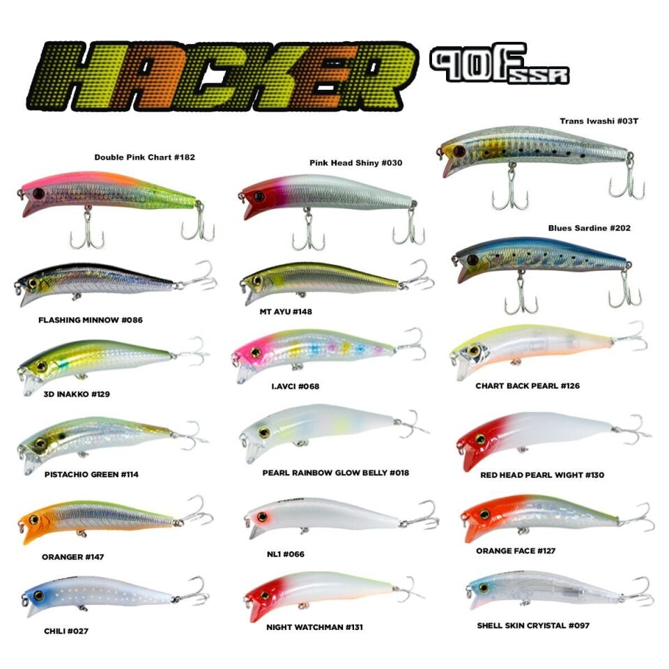 Fujin Hacker 90mm 13.7gr SSR Floating Maket Balık 018 Pearl Rainbow Glow Belly