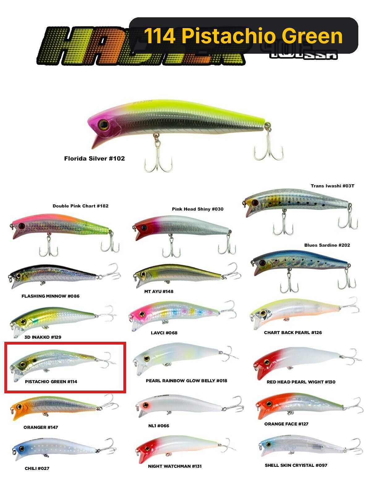 Fujin Hacker 90mm 13.7gr SSR Floating Maket Balık 114 Pistachio Green