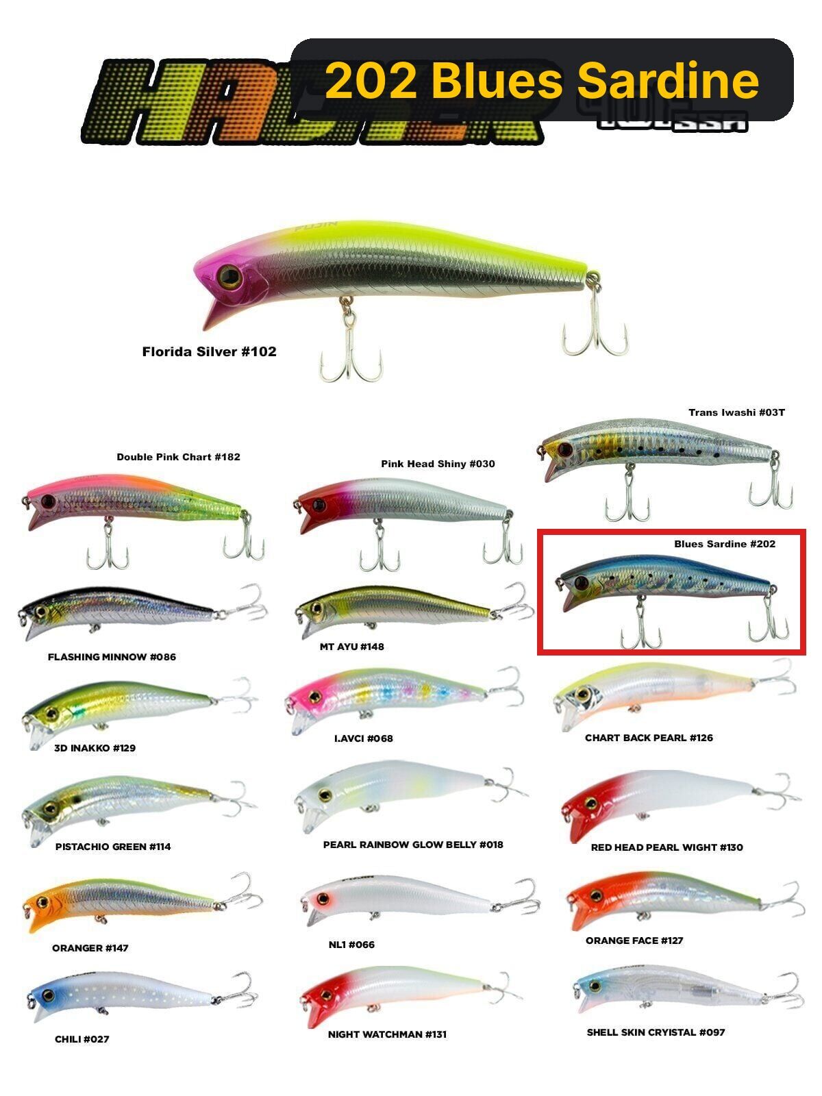 Fujin Hacker 90mm 13.7gr SSR Floating Maket Balık 202 Blues Sardine
