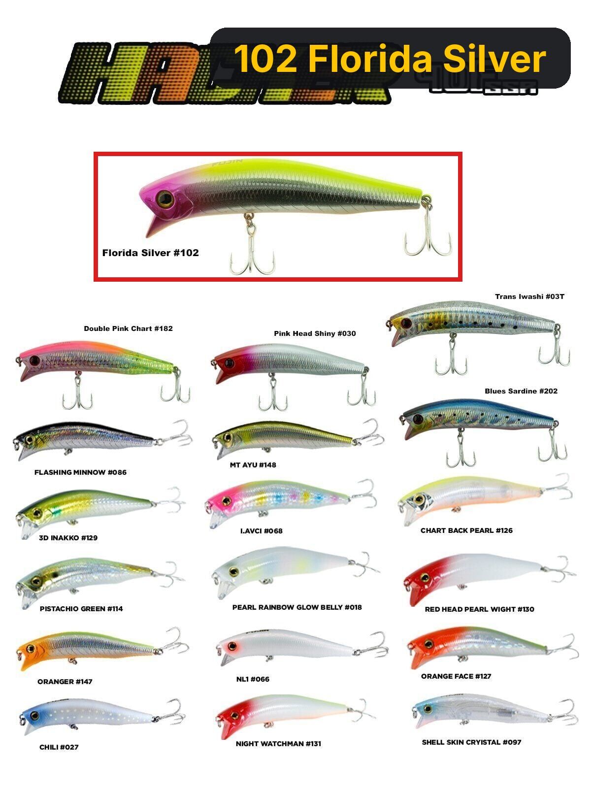 Fujin Hacker 90mm 13.7gr SSR Floating Maket Balık 102 Florida Silver
