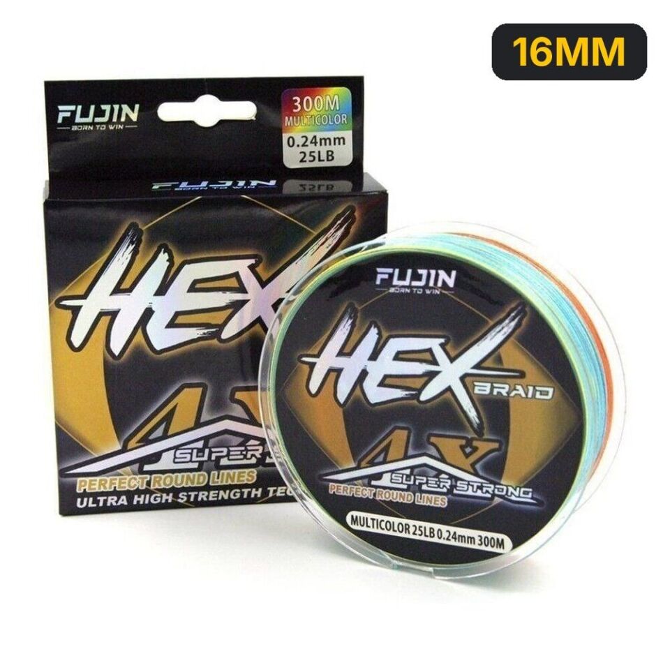 Fujin Hex Braid 4x 300mt Multicolor PE İp Misina 16MM