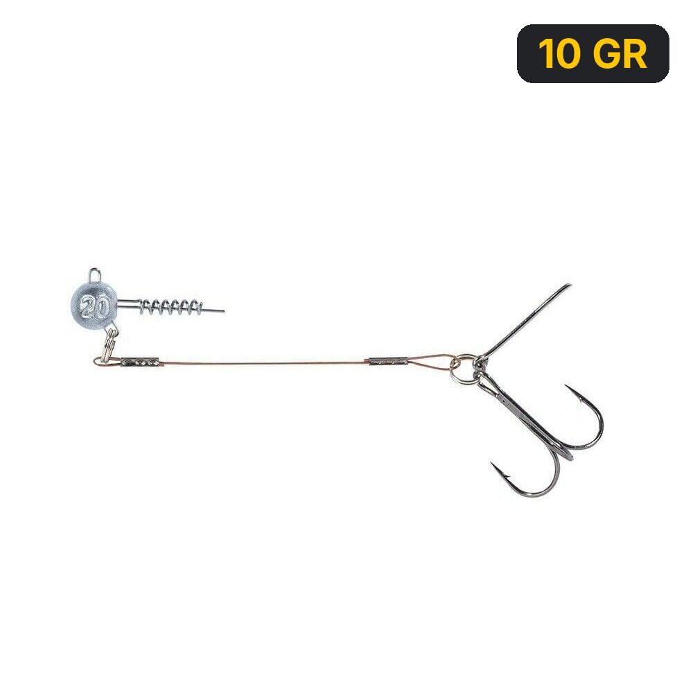 Balzer 16100 Silikon Yemler İçin Çelik Telli Spiral Kafa Rig 5.5cm 10 GR