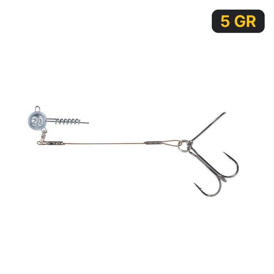 Balzer 16100 Silikon Yemler İçin Çelik Telli Spiral Kafa Rig 5.5cm 5 GR