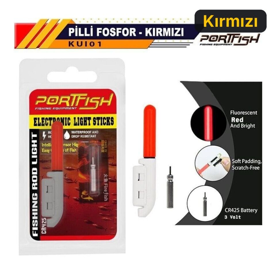 Portfish Pilli Fosfor Kırmızı