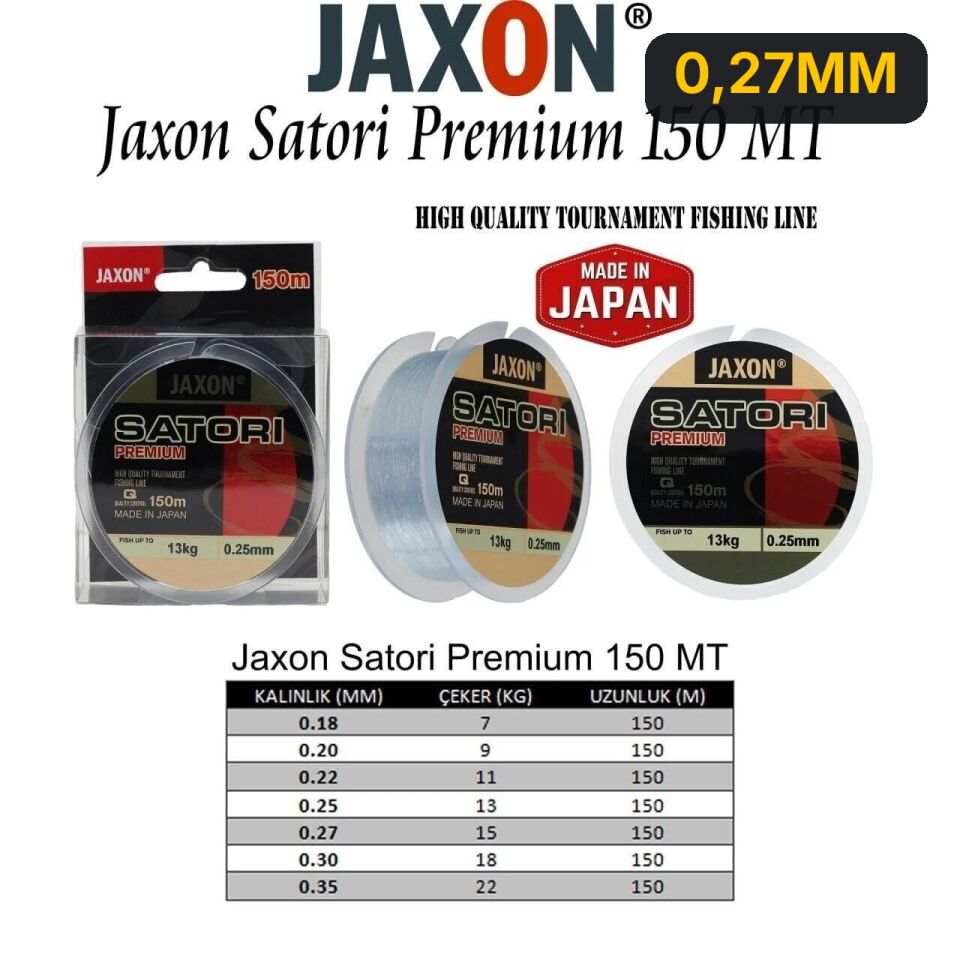 Jaxon Satori Premium 150 Mt Olta Misinası 0,27MM