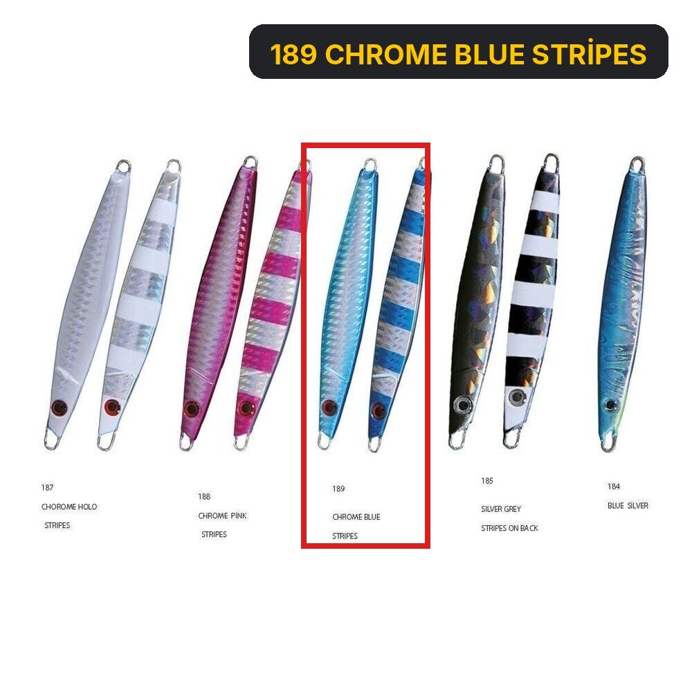 Nomura Sato 35 gr Jig Suni Yem 189 CHROME BLUE STRİPES
