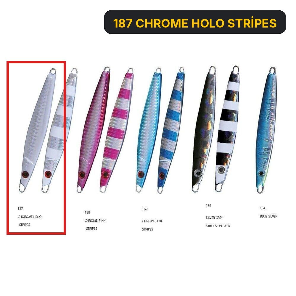 Nomura Sato 35 gr Jig Suni Yem 187 CHROME HOLO STRİPES