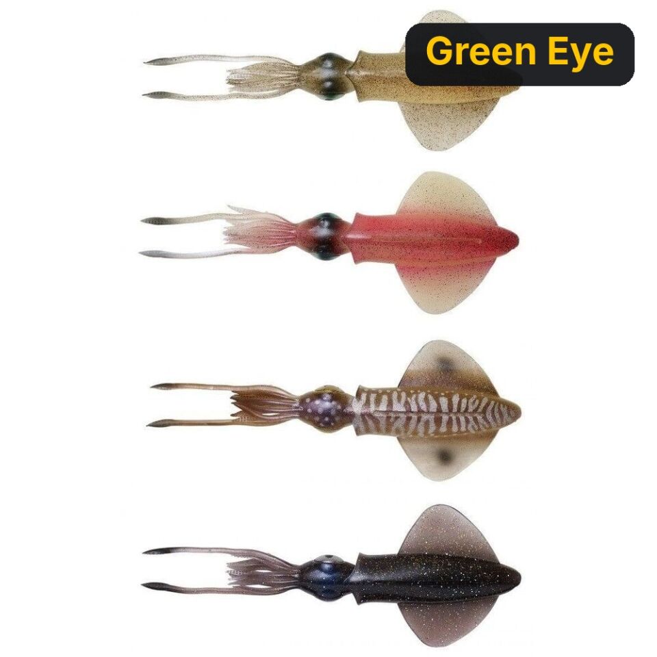 Savage gear Swim Squid 9.5cm 5g 4 Adet Suni Yem Green Eye