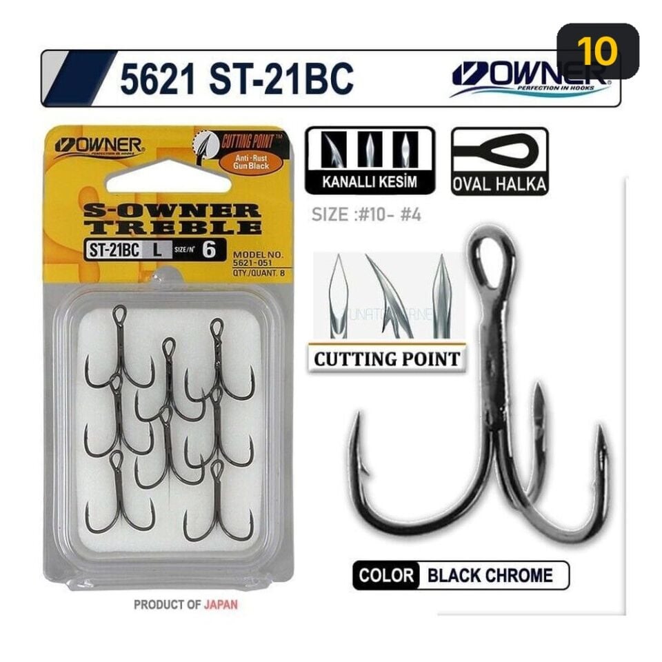 Owner 5621 St-21 Black Chrome Çarpma İğne 10