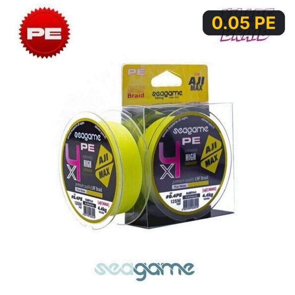 Seagame Aji Max X4 PE 125M Fluo Yellow İp Misina 0.05 PE