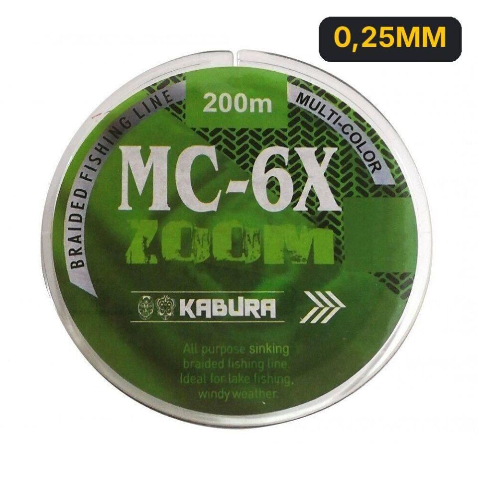 Kabura MC-6X 200 MT Multicolor İp Misina 0,25MM