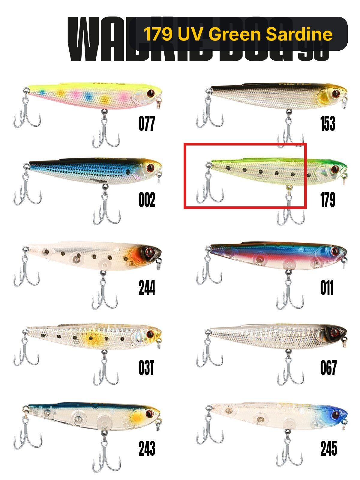 Fujin Walkie Dog 90mm 11gr Su Üstü Maket Balık 179 UV Green Sardine