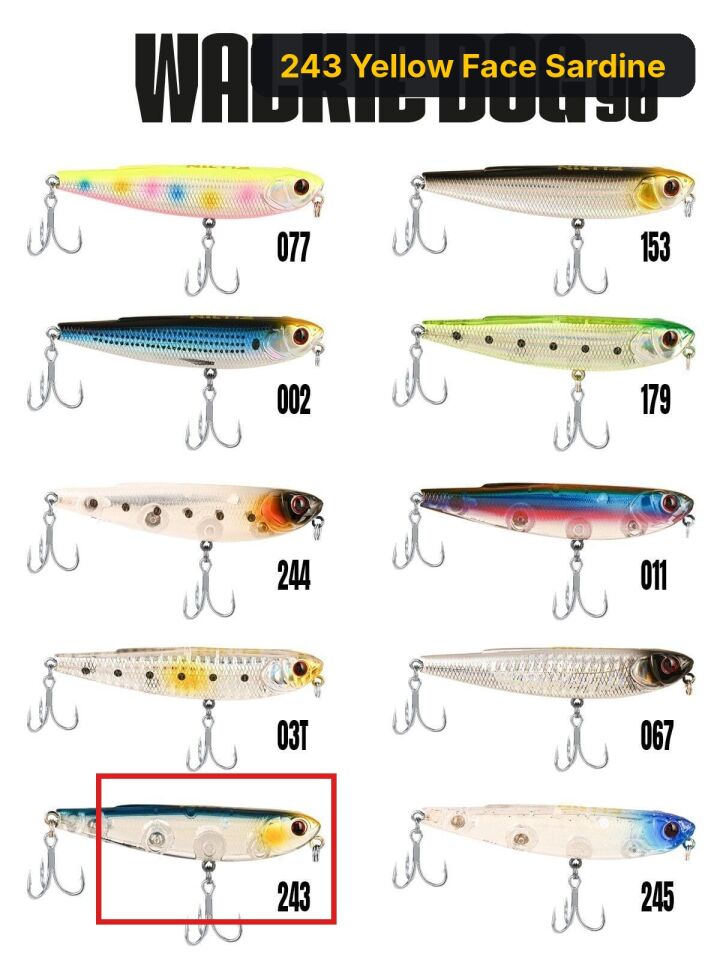 Fujin Walkie Dog 90mm 11gr Su Üstü Maket Balık 243 Yellow Face Sardine