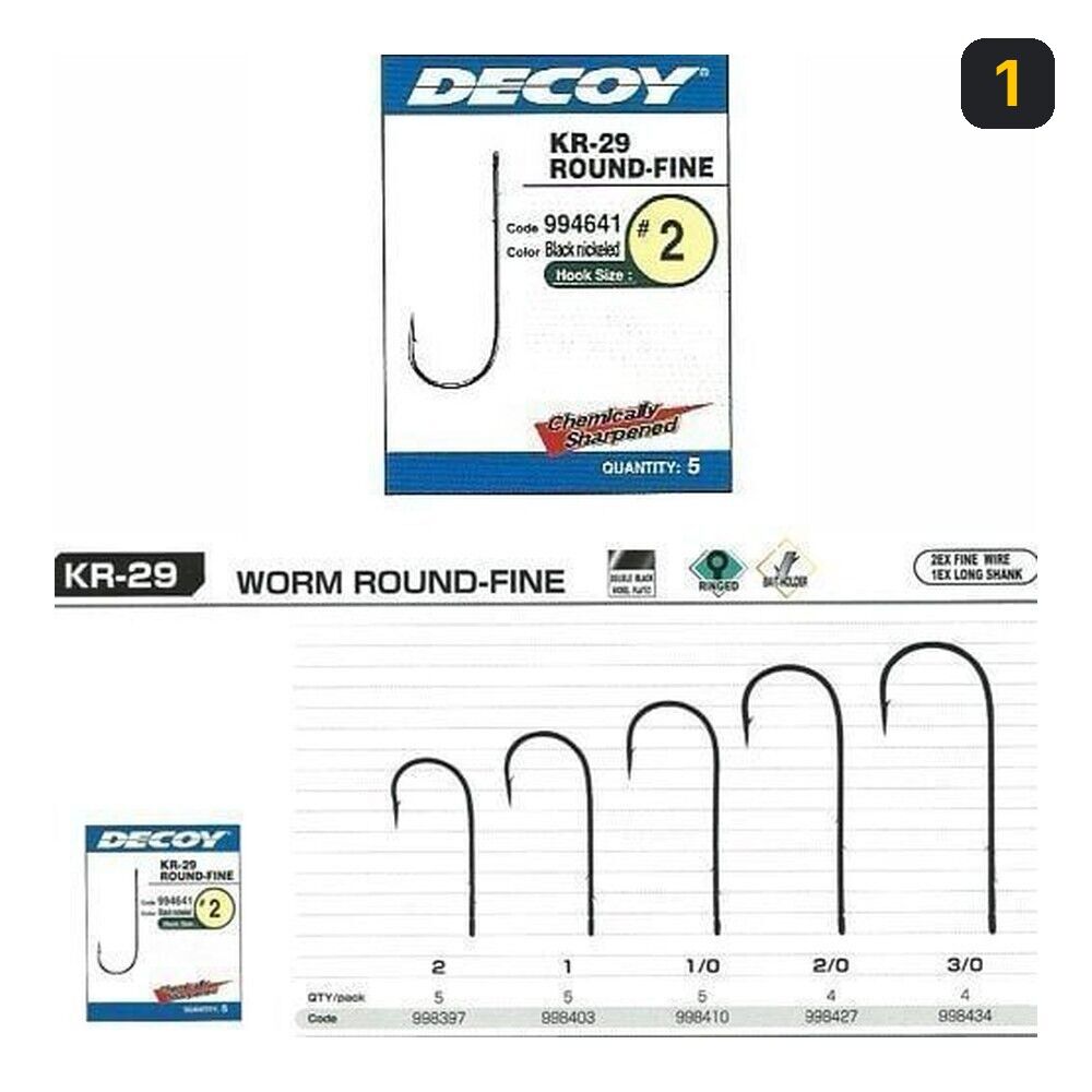 DECOY KR-29 Worm Round Fine Black Nickel Olta iğnesi 1