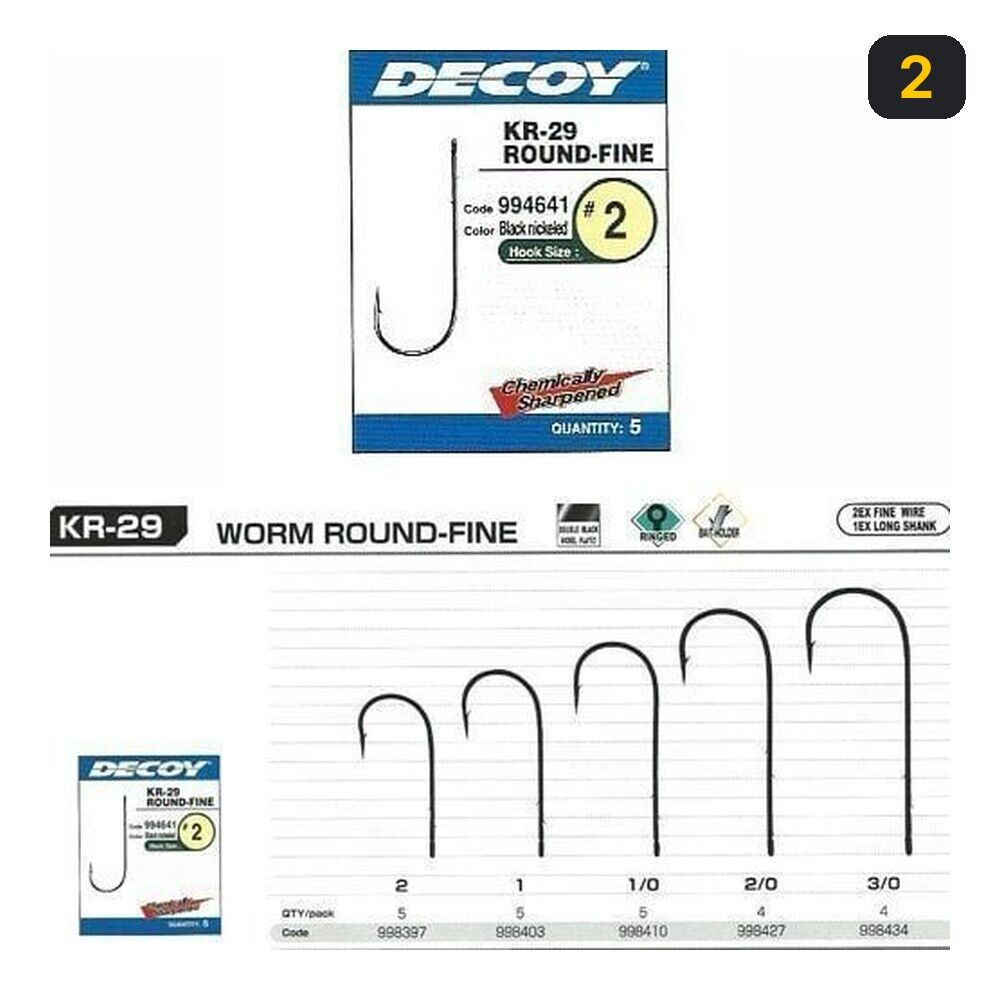 DECOY KR-29 Worm Round Fine Black Nickel Olta iğnesi 2