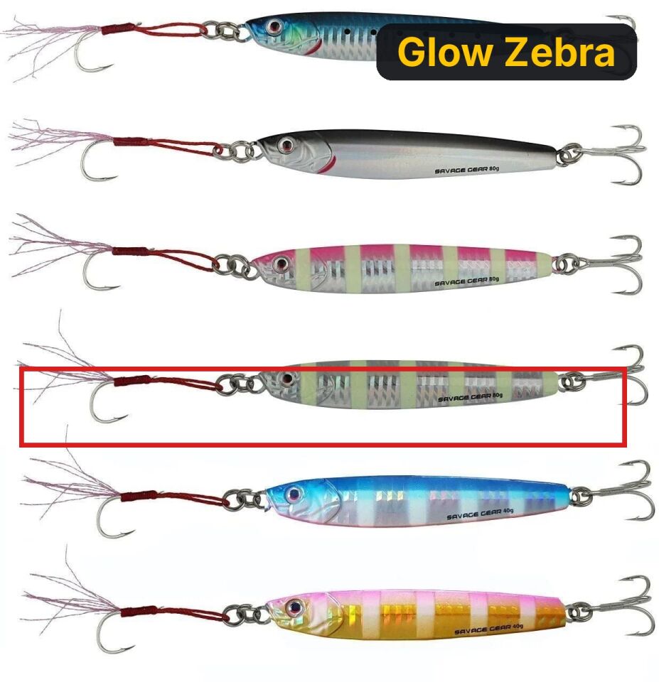 Savage gear 3D Slim Minnow 10 gr Jig Suni Yem Glow Zebra