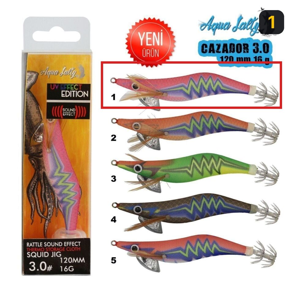 Aqua Salty Cazador Squid Jig Kalamar Zokası 120Mm 16G 3.0 1
