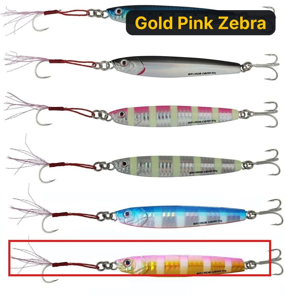 Savage gear 3D Slim Minnow 10 gr Jig Suni Yem Gold Pink Zebra