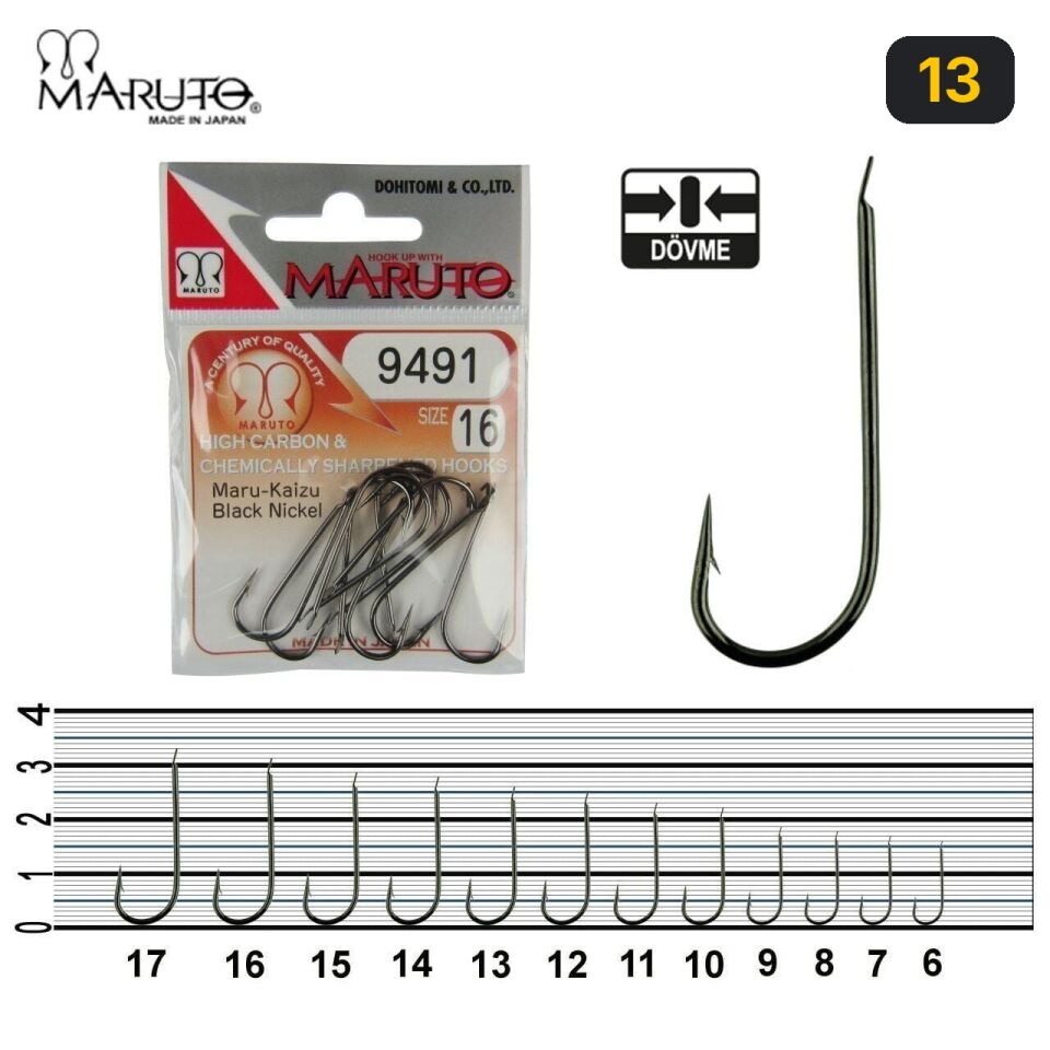Maruto 9491 BN Düz Olta İğnesi 13