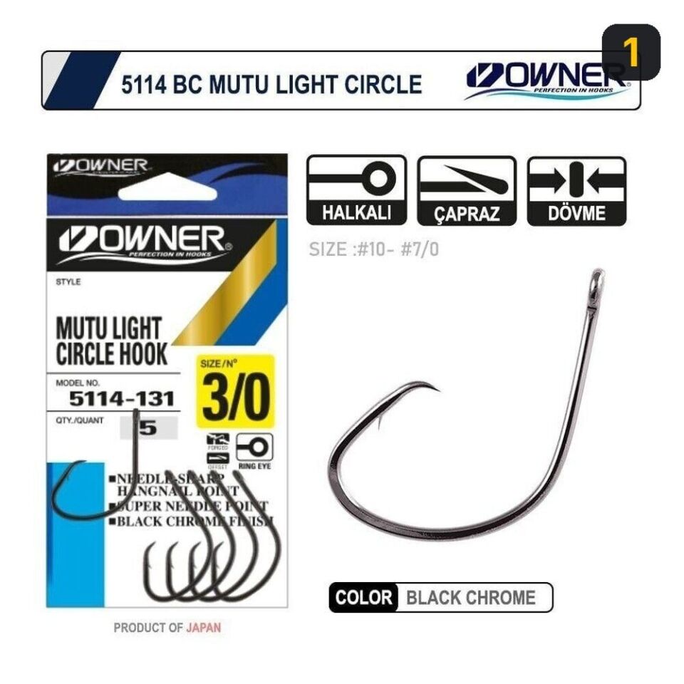 Owner 5114 Mutu Light Black Chrome İğne 1