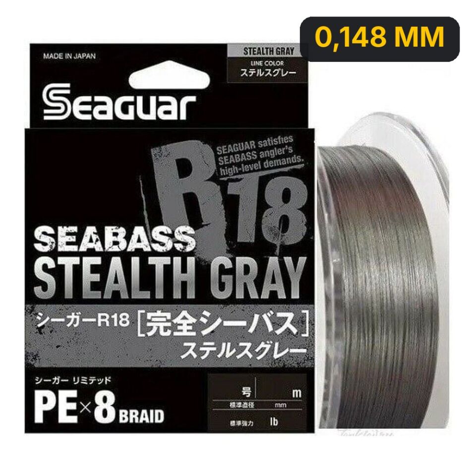 Seaguar Stealth Gray PE 8 Örgü Spin İp Misina 150mt Gri 0,148 MM