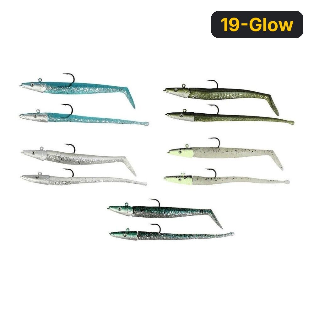 Savage gear Sandeel And Slug 10 cm 10 gr 4+2 Adet 19-Glow