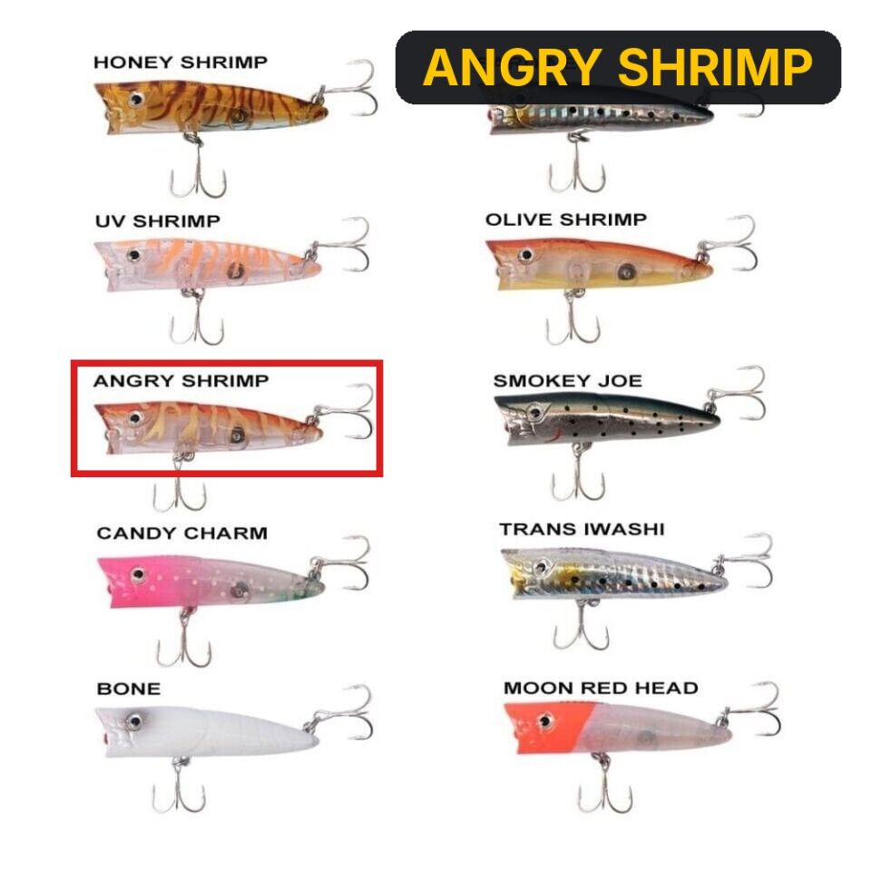 Ryuji Sea Popper 7cm 8.5gr Top Water Maket Yem ANGRY SHRIMP