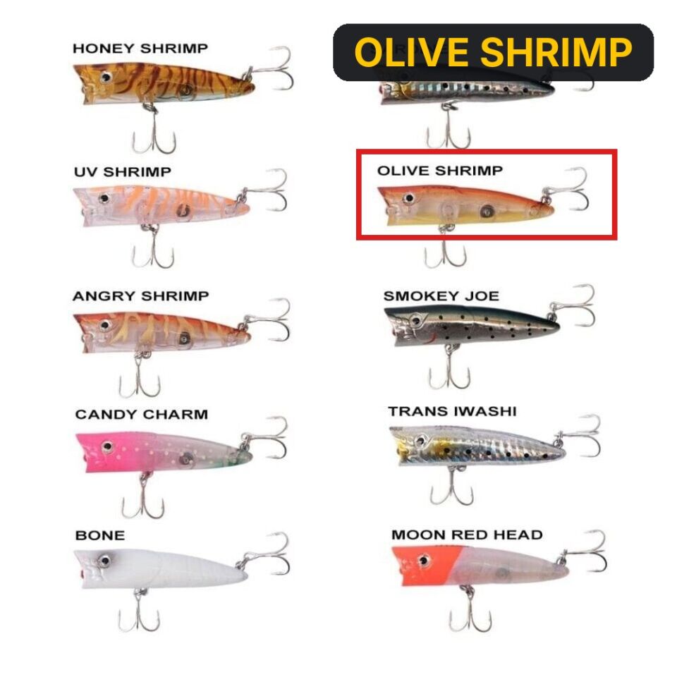 Ryuji Sea Popper 7cm 8.5gr Top Water Maket Yem OLIVE SHRIMP