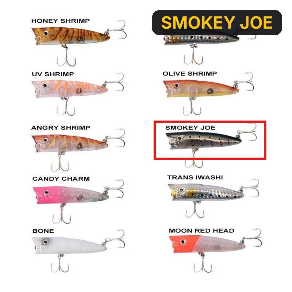 Ryuji Sea Popper 7cm 8.5gr Top Water Maket Yem SMOKEY JOE