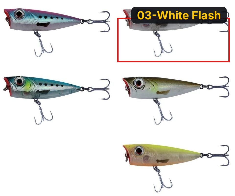 Savage gear 3D Minnow Pop Walker43 4,3cm, 3g Suni Yem 03-White Flash