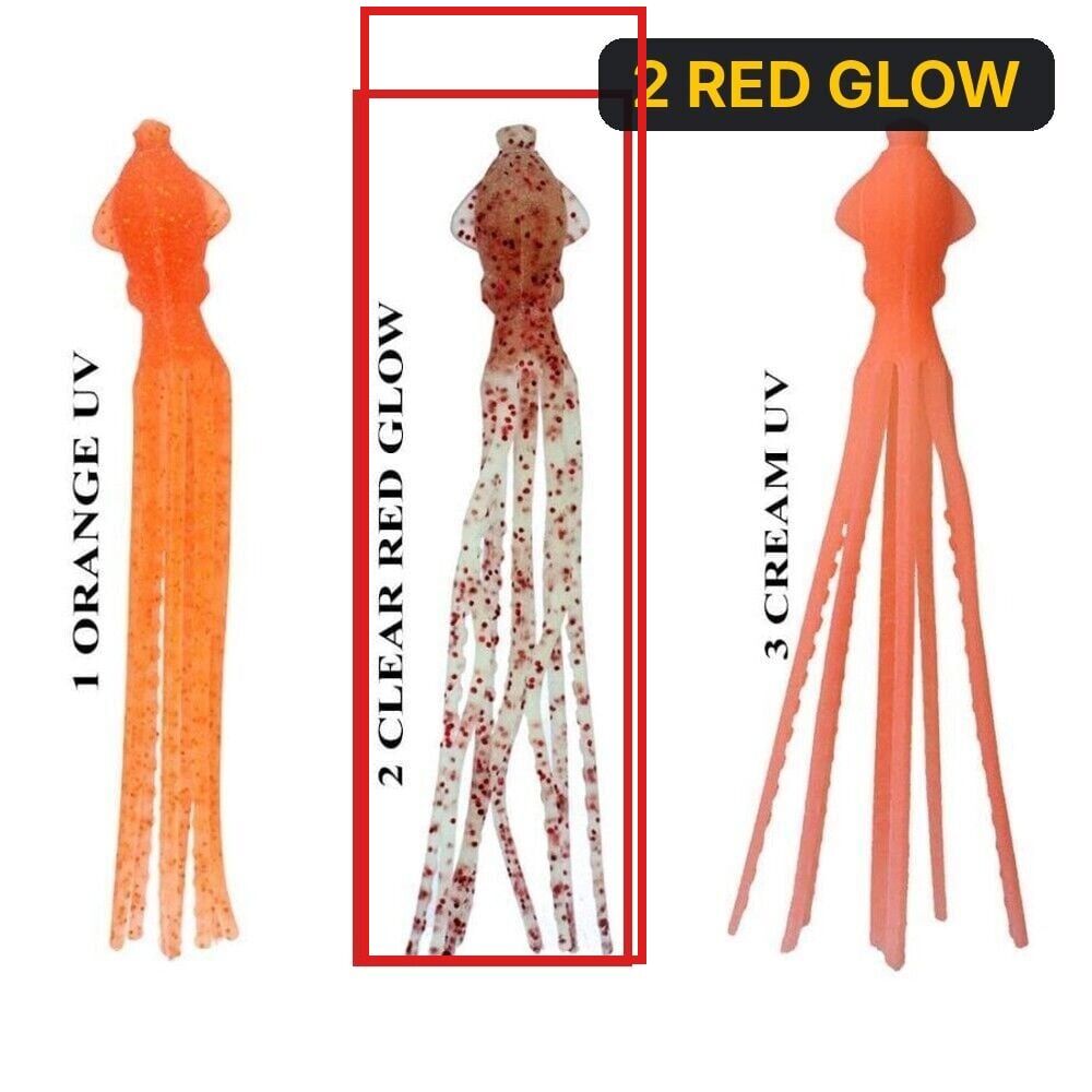 Ryuji Octopus 90 mm (5 Adet) 2 RED GLOW