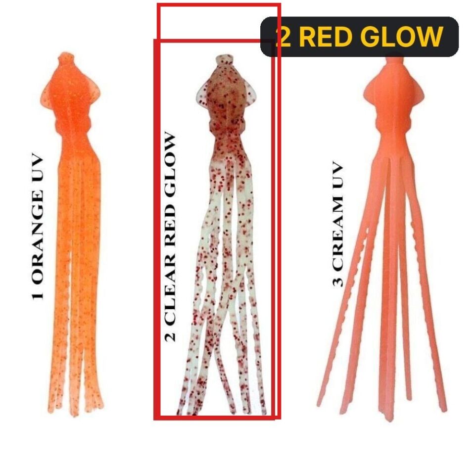 Ryuji Octopus 90 mm (5 Adet) 2 RED GLOW