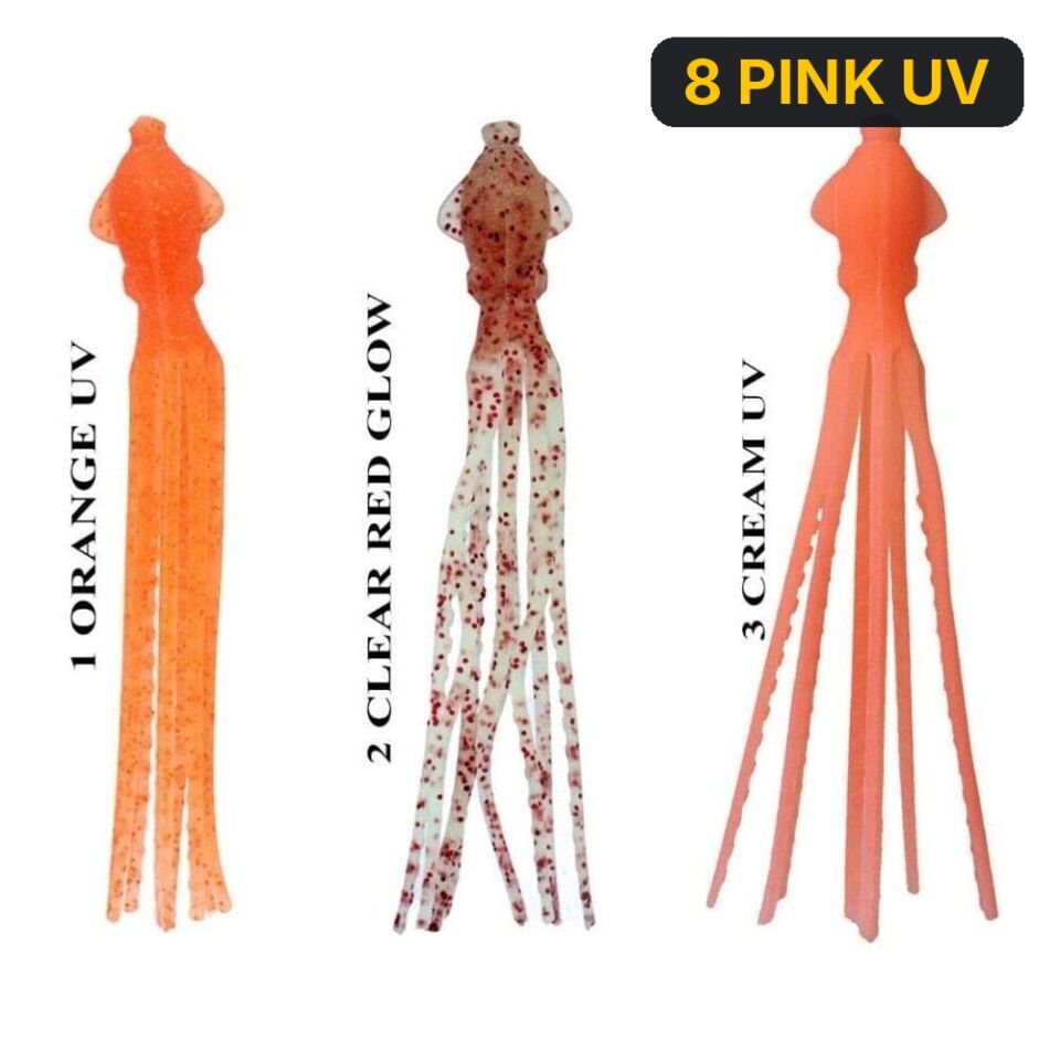 Ryuji Octopus 90 mm (5 Adet) 8 PINK UV