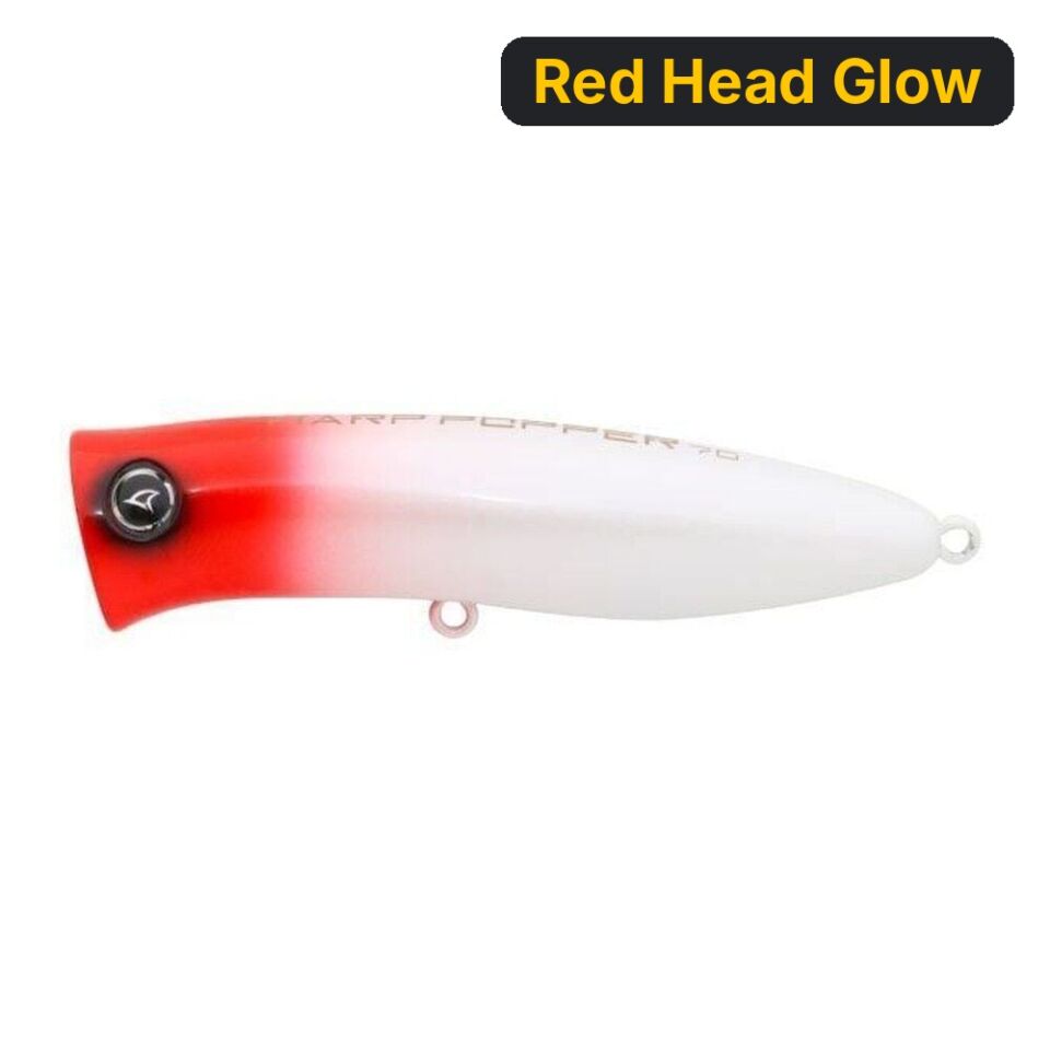 Hanfish Harp Popper 70mm 9gr Su Üstü Maket Yem Red Head Glow