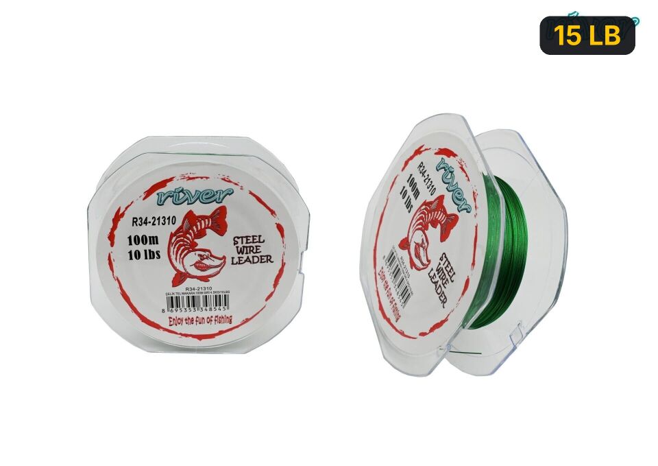 River Çelik Tel Makara 100M Yeşil 15 LB