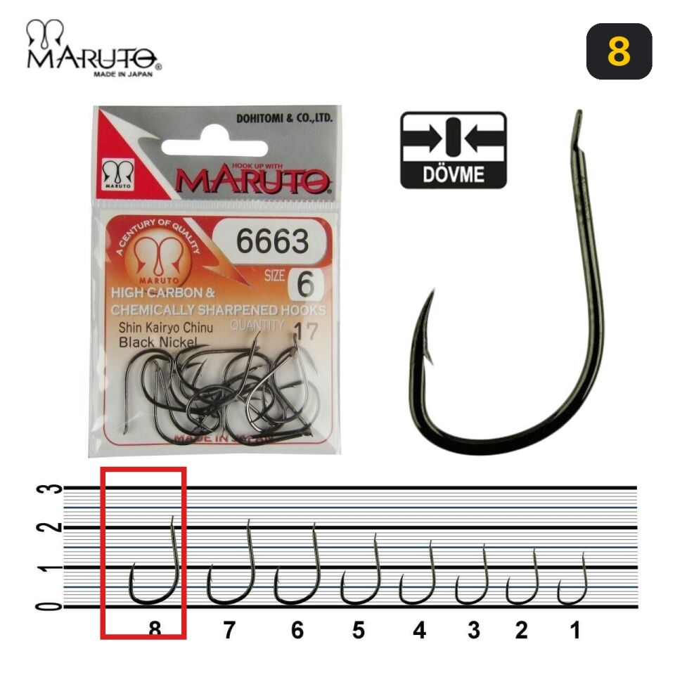 Maruto 6663NS Siyah Nikel Olta İğnesi 8